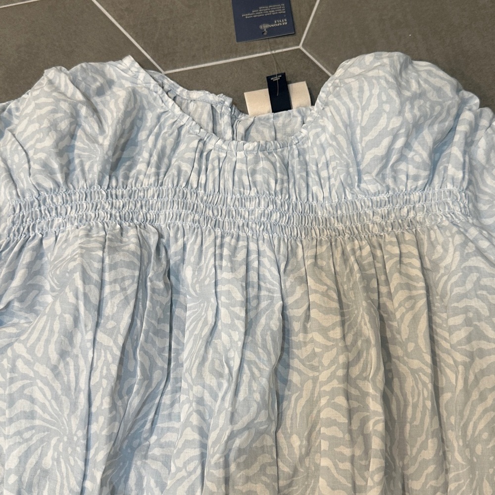 Universal Thread Blue Zebra Print Blouse - Picture 3 of 6